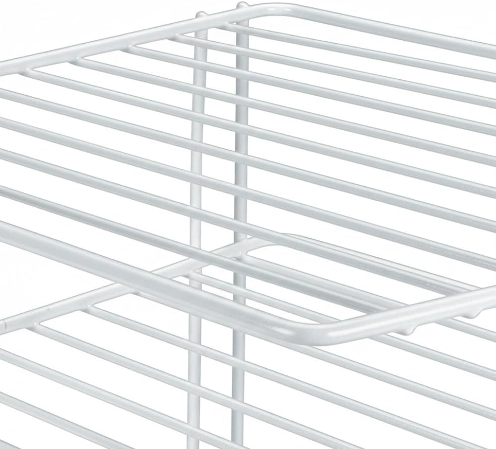 METALTEX – Corner Shelf Plate Holder – White