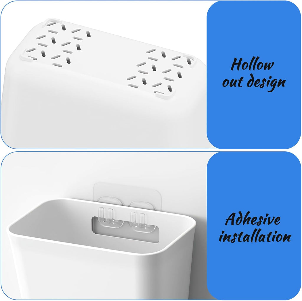 Collazoey 4 Pcs Wall Sticker Storage Box Kitchen Cabinet Door Storage Box for Cabinet Bathroom Refrigerator Small Items