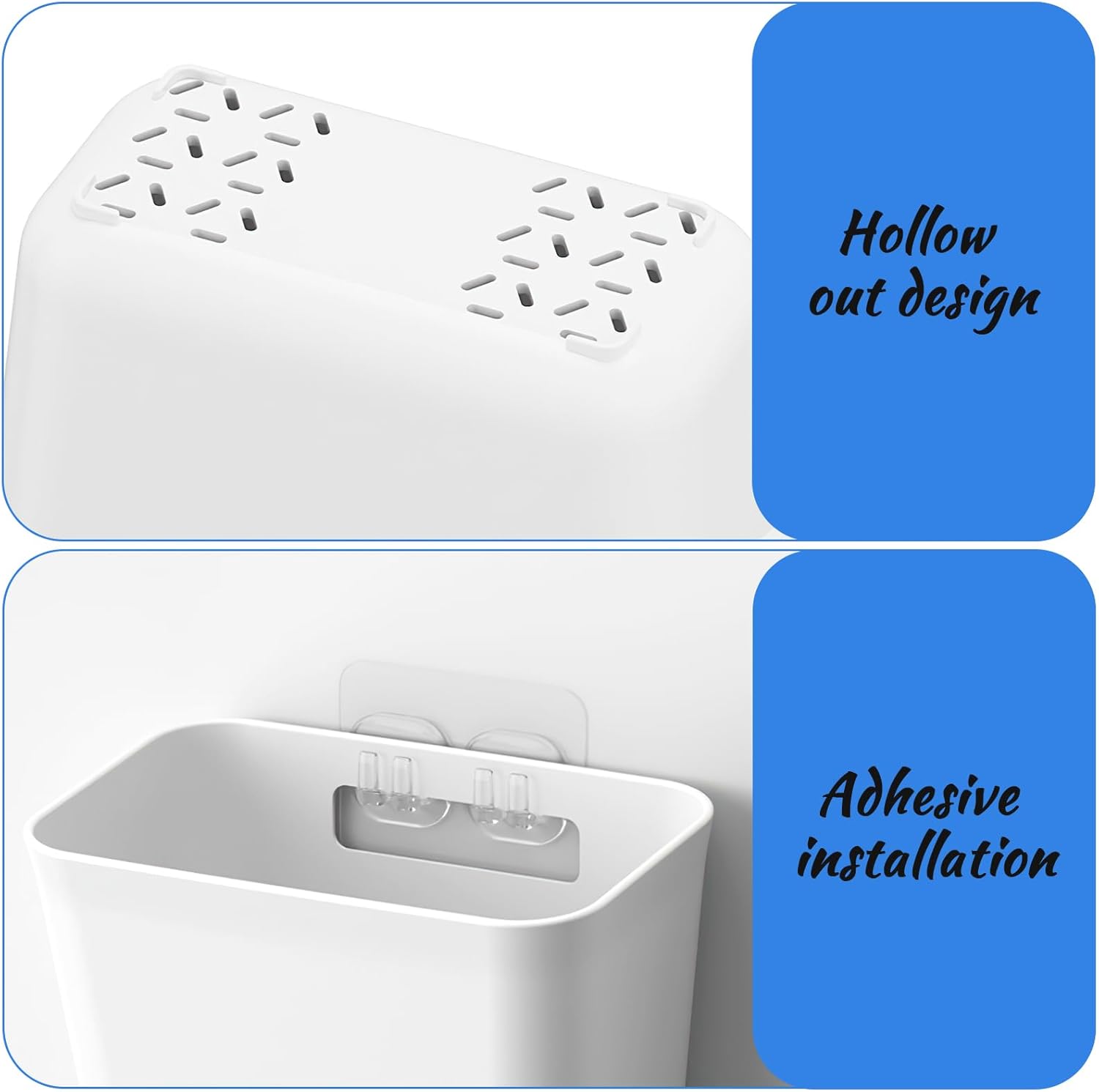 Collazoey 4 Pcs Wall Sticker Storage Box Kitchen Cabinet Door Storage Box for Cabinet Bathroom Refrigerator Small Items