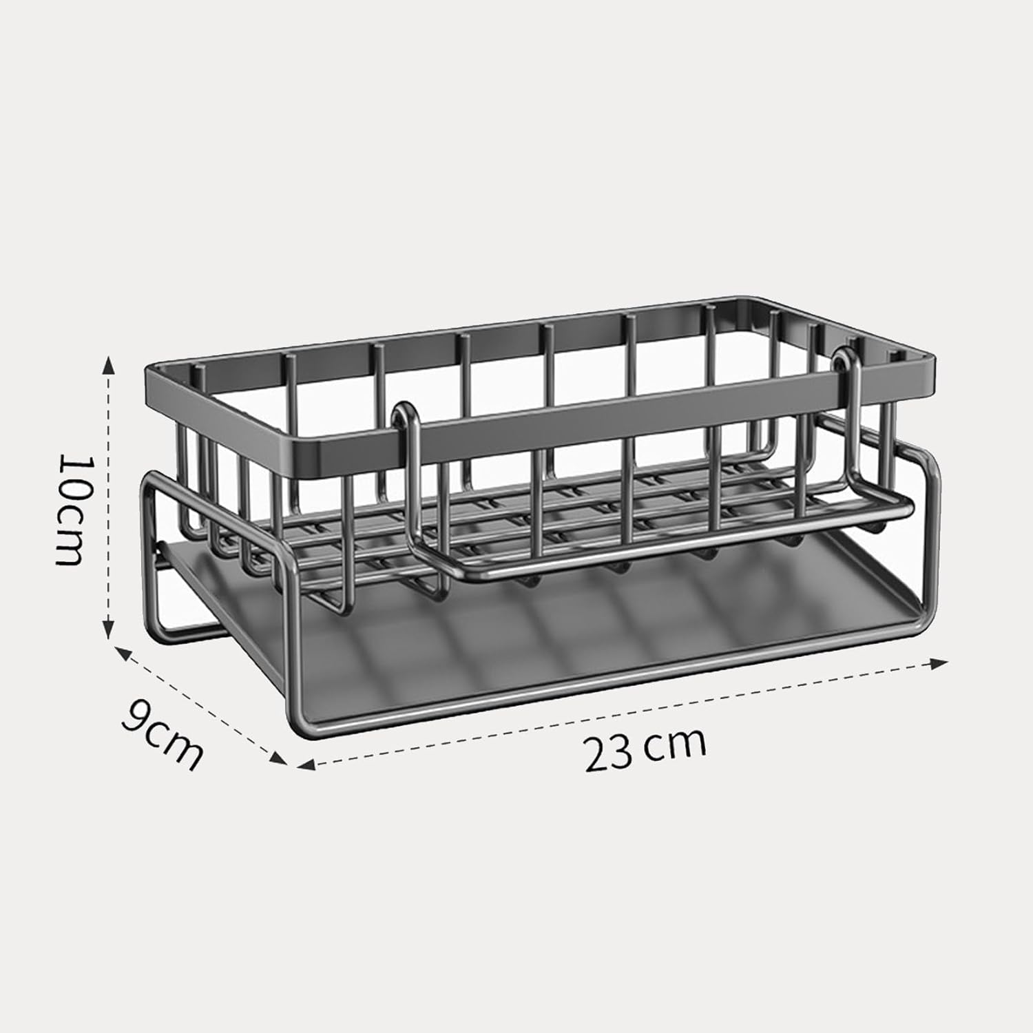 ViWaVee Kitchen Storage and Organization, Sink Organizer with Automatic Drainage Tray for Sponge Holder, Towel Holder, Great Accessories for Black Room.