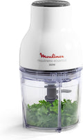 Moulinex Electric Chopper, 400 ml, 300 W, 4 Blades, 3-in-1 Function, Chopper, Blender, Mixed, Single Pressure System, Essential DJ520110, White