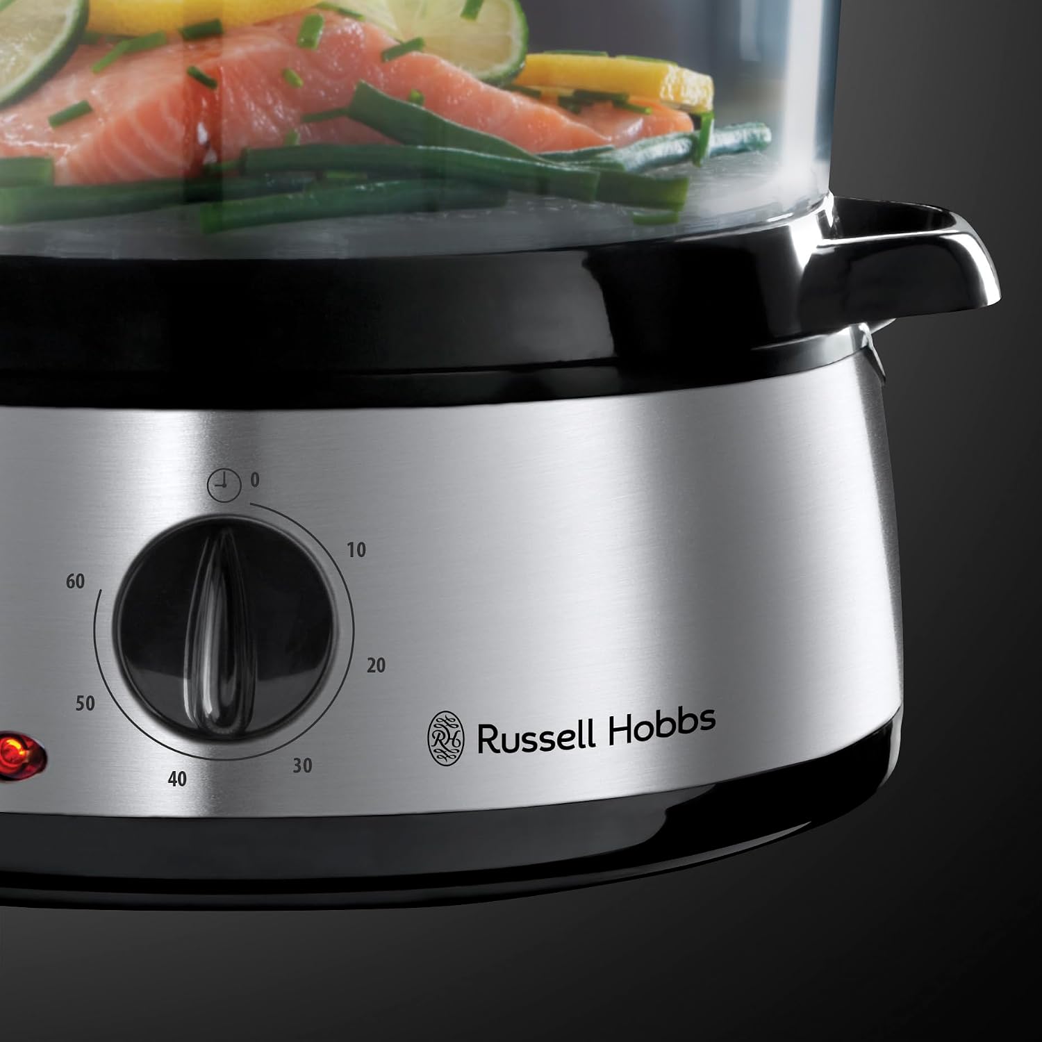 Russell Hobbs Cook@Home Steamer [Large Capacity] (800 W, 9 L, 3 Levels, 1 Rice Cooker Basket + 6 Egg Holders Included, Digital Screen, Programmable Timer, 3 Baskets Without BPA) 19270-56