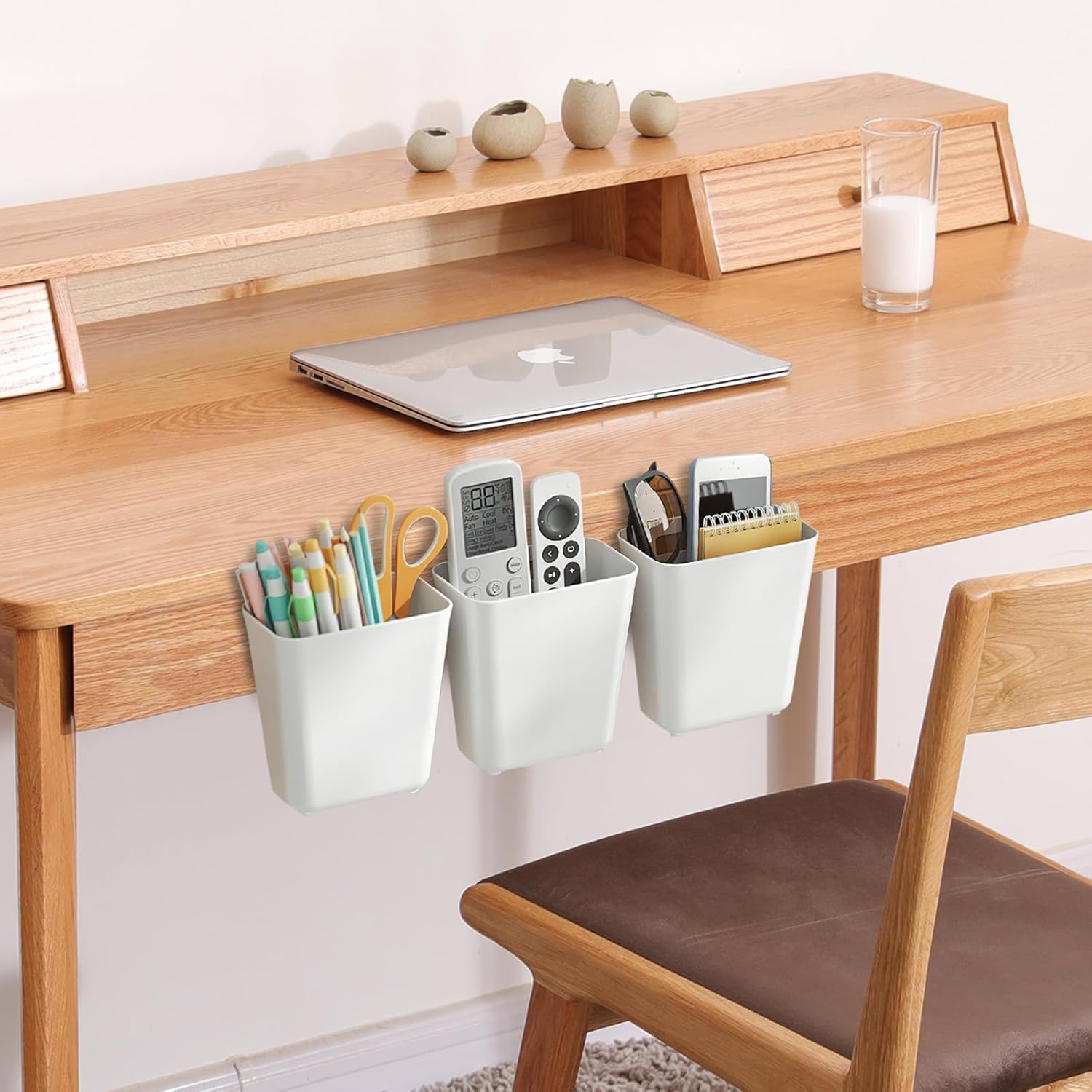 Collazoey 4 Pcs Wall Sticker Storage Box Kitchen Cabinet Door Storage Box for Cabinet Bathroom Refrigerator Small Items
