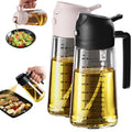 TrendPlain Kitchen Oil Spray 470ml - Air Fryer 2-in-1 Oil Spray for Cooking, Salads, Vinegar and Kitchen Accessories (1 Piece, Black)