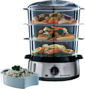 Russell Hobbs Cook@Home Steamer [Large Capacity] (800 W, 9 L, 3 Levels, 1 Rice Cooker Basket + 6 Egg Holders Included, Digital Screen, Programmable Timer, 3 Baskets Without BPA) 19270-56