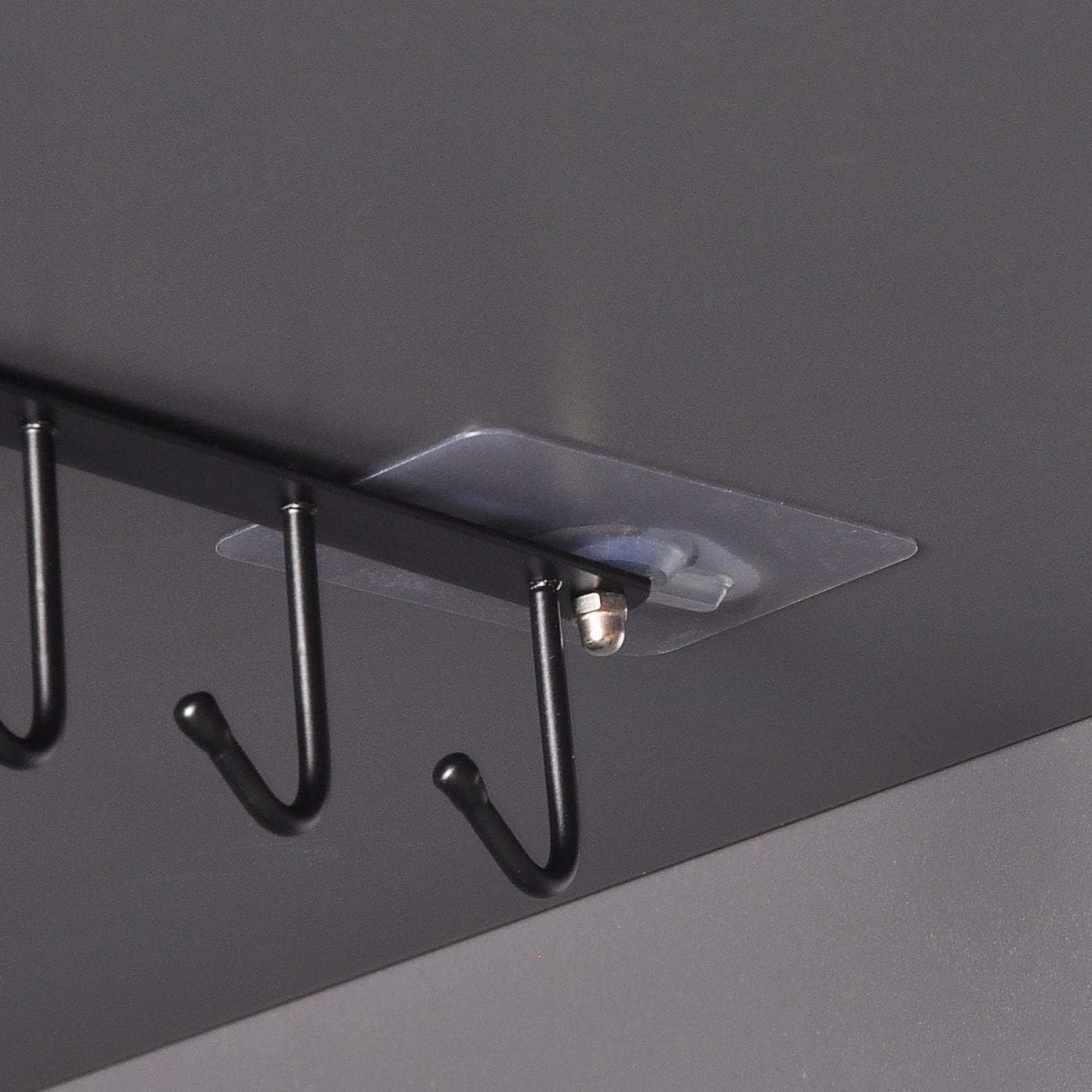 Set of 2 Cup Storage Hooks, Cabinet, Kitchen Utensils Ties Belts and Scarf Hang Rack Rack Hook Under Cabinet (Black)